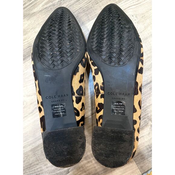 Cole Haan The Go-To Leopard Block Heel Pumps Leather Shoes Size 7.5 - Picture 4 of 6